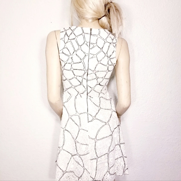 Women's Knee Length Dress various size Beige & Black with lining - Picture 3 of 10